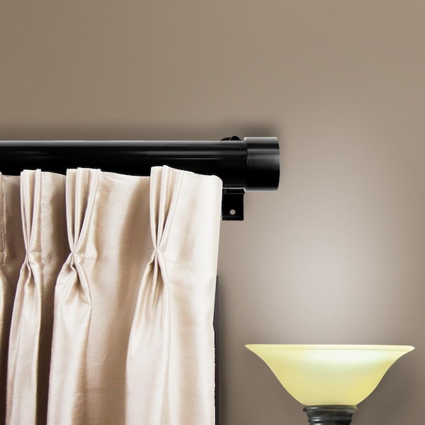 Central Design 1.5 in. Collin Curtain Rod with 165 to 215 in. Extension, Black 150-09-165-2 - main